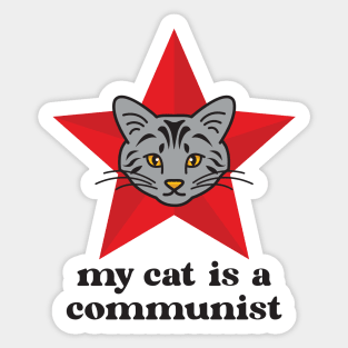 Russian Blue My Cat Is A Communist Sticker